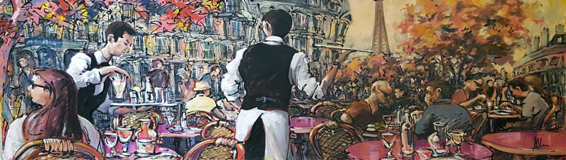 Parisien al Fresco - Painting by Allan Stephens