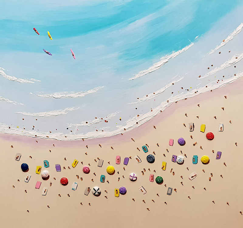Beach Mob III - Painting by Casimiro Perez