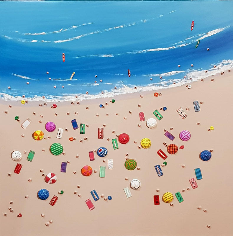 Beach Mob IV - Painting by Casimiro Perez