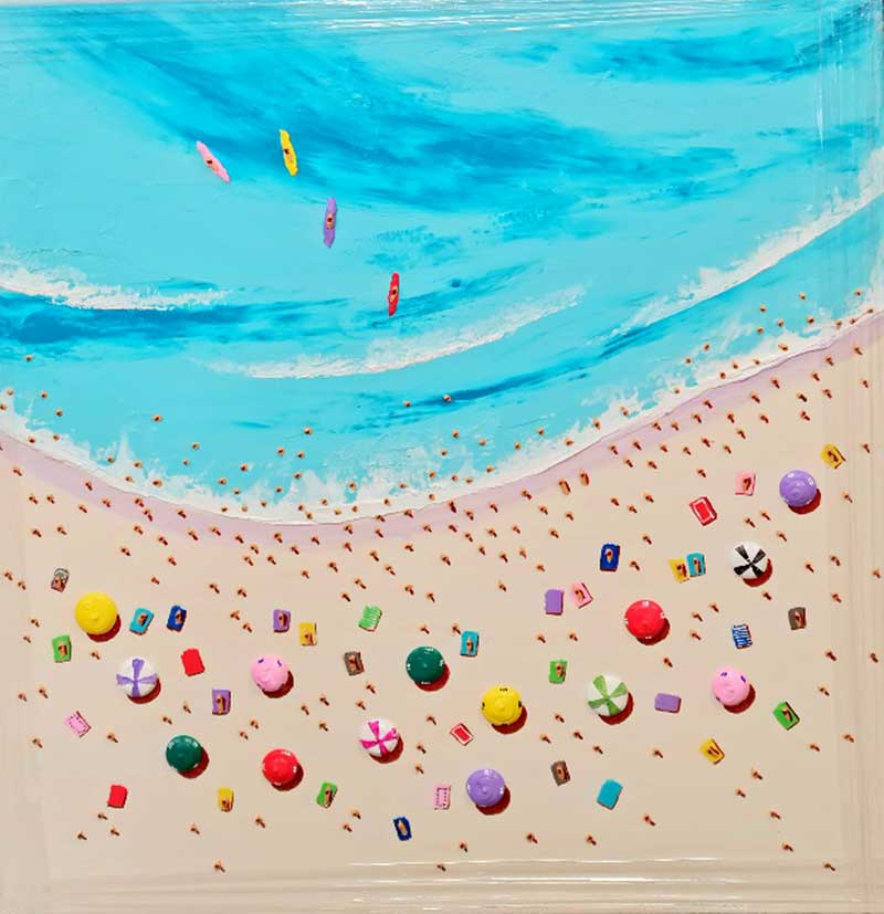 Beach Scene - Painting by Casimiro Perez