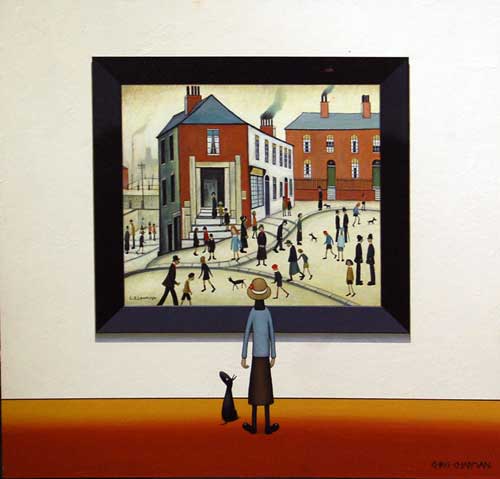 At the Bank - Painting by Chris Chapman