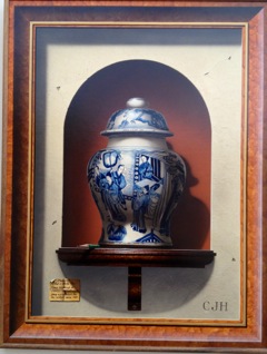 Blue and White Vase - Painting by Christopher J. Harrison