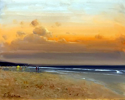 Amber Skies - Painting by Enrique Martinez
