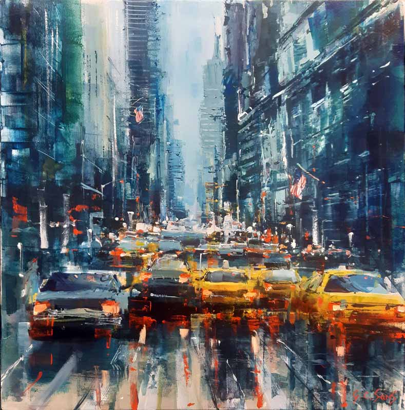 Passenger Gridlock - painting by Gary Sams