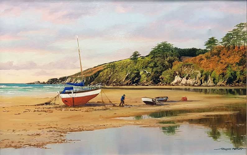 Digging for Clams - Painting by Graham Petley