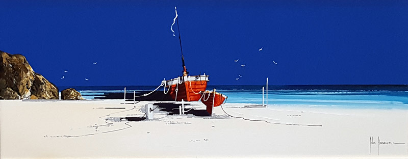 Stern Scarlet - Painting by John Horsewell