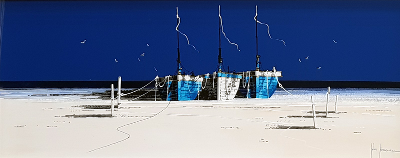 Blue Triad - Painting by John Horsewell