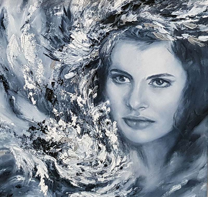 Black & White No.1 (LC002) - Painting by Lucy Grinchik