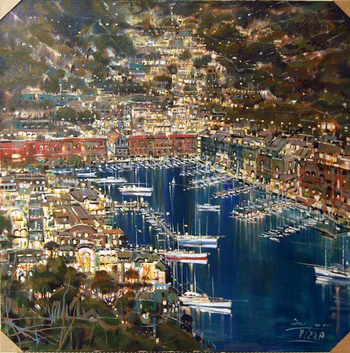 Mizza at Night - Painting by Mario Sanzone