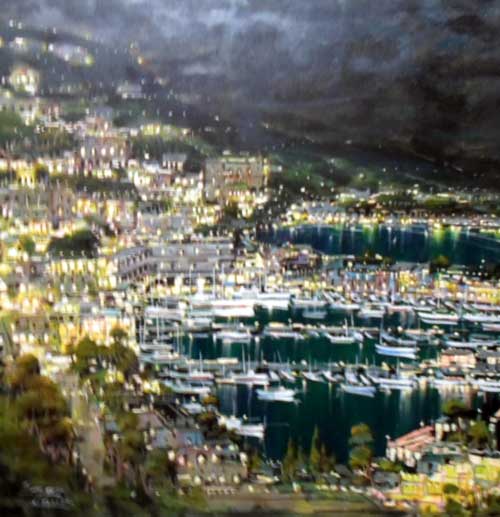 Cannes - Painting by Mario Sanzone