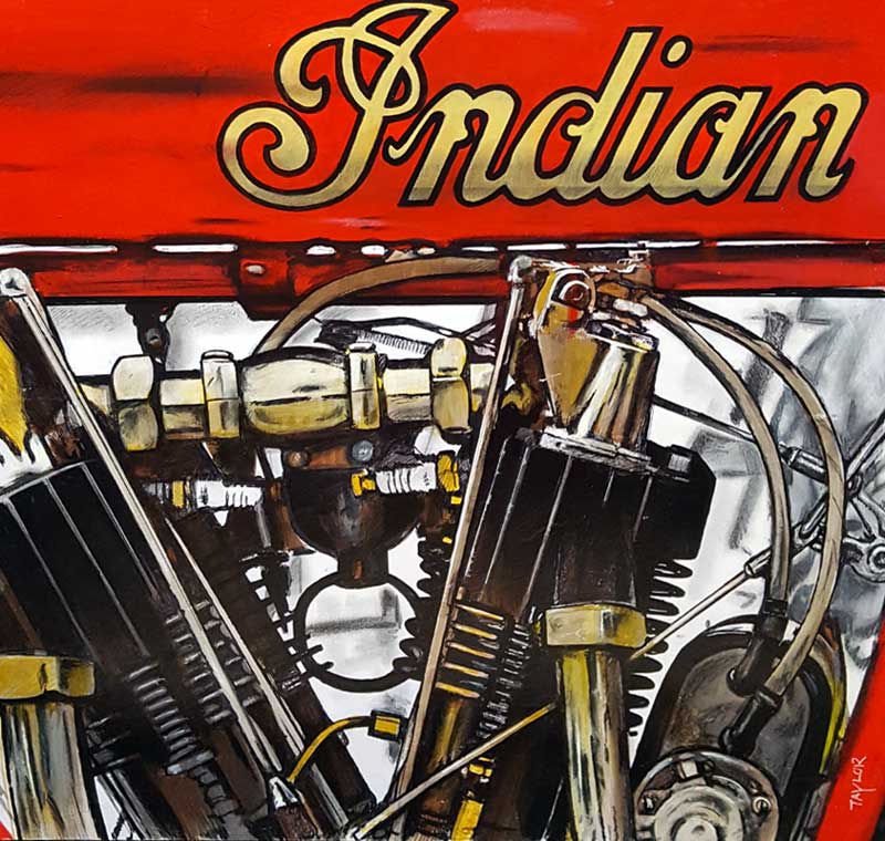 Red Indian - Painting by Martin Taylor