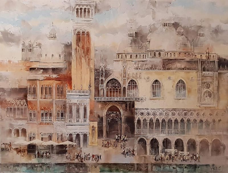 Glorious Venice - Painting by Veronika Benoni