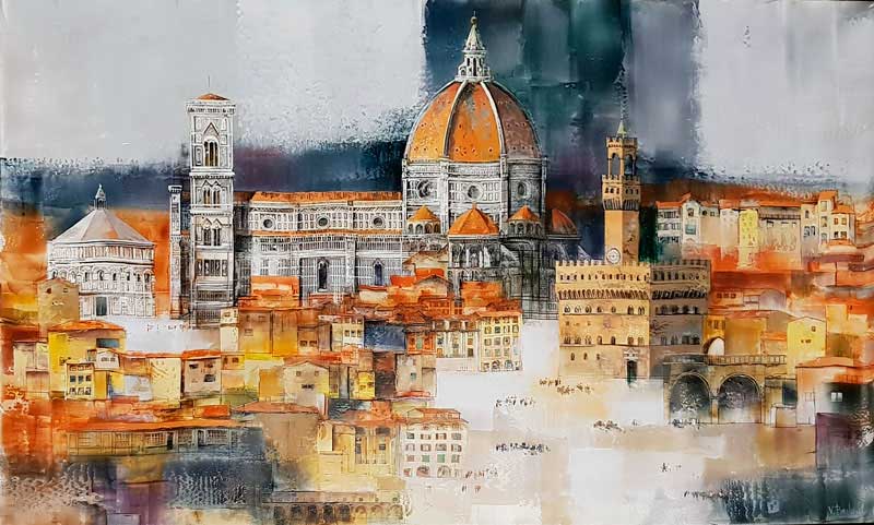 Florence - Painting by Veronika Benoni