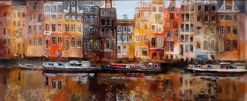 Canal Walk - Painting by Veronika Benoni