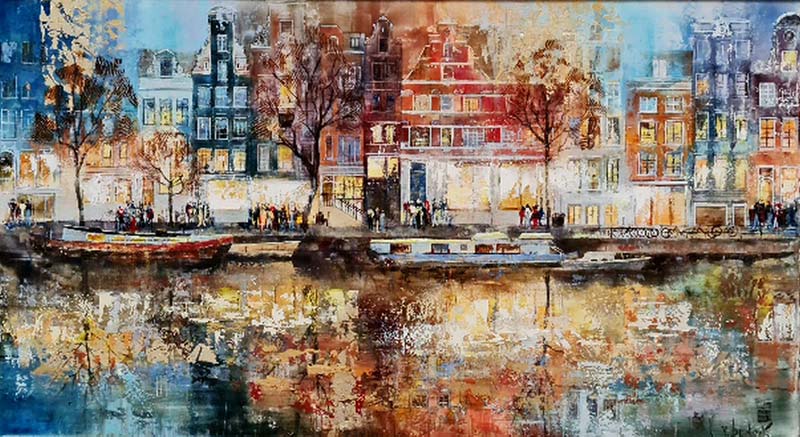 Amsterdam - Painting by Veronika Benoni