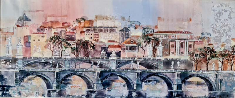 Bridge of Angels - Painting by Veronika Benoni