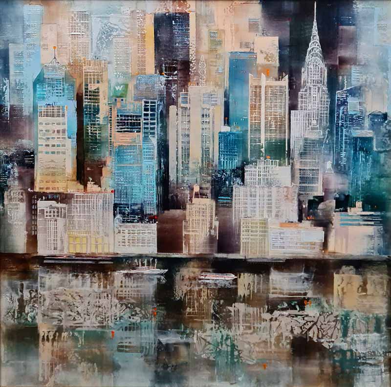 New York Heights - Painting by Veronika Benoni