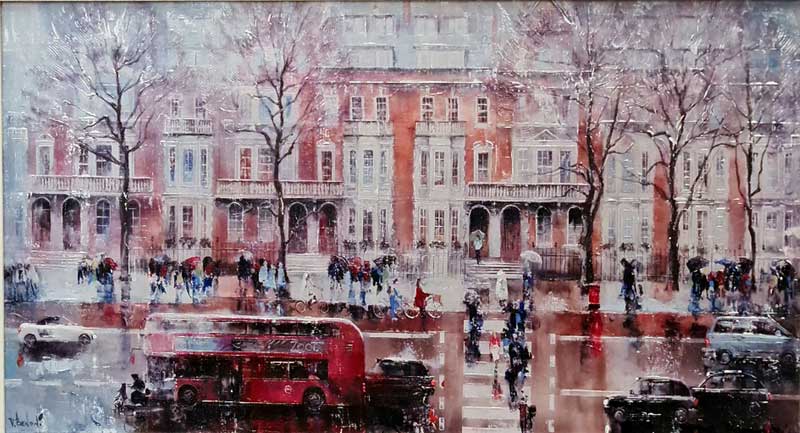 Springtime in London - Painting by Veronika Benoni