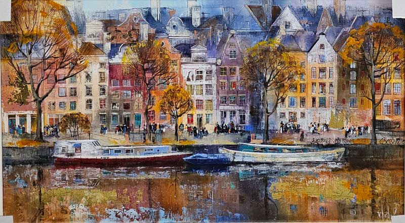 Dutch Reflections - Painting by Veronika Benoni